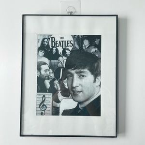 Vintage John Lennon of the Beatles Picture Poster Print Rock N Roll Collage